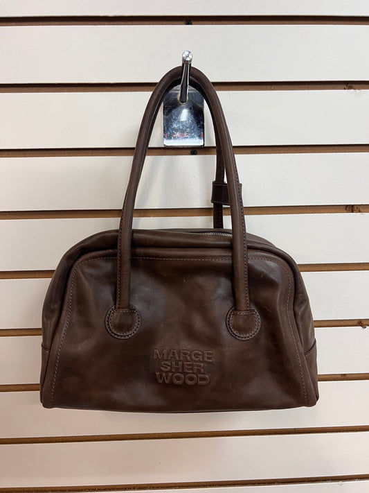 HANDBAG DESIGNER LEATHER by  Marge Sherwood In BROWN, Size: MEDIUM