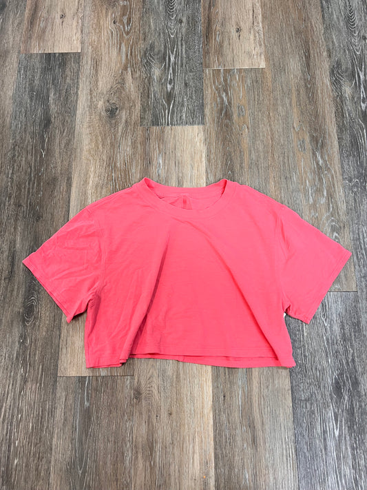 Athletic Top Ss By Lululemon In Coral, Size:M