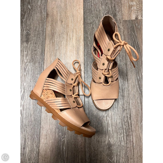 Sandals Heels Wedge By Sorel In Tan, Size: 9