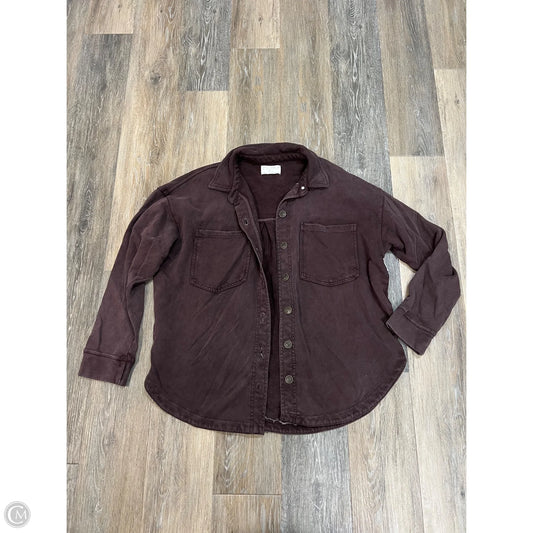 Jacket Shirt By Z Supply In Maroon, Size: M