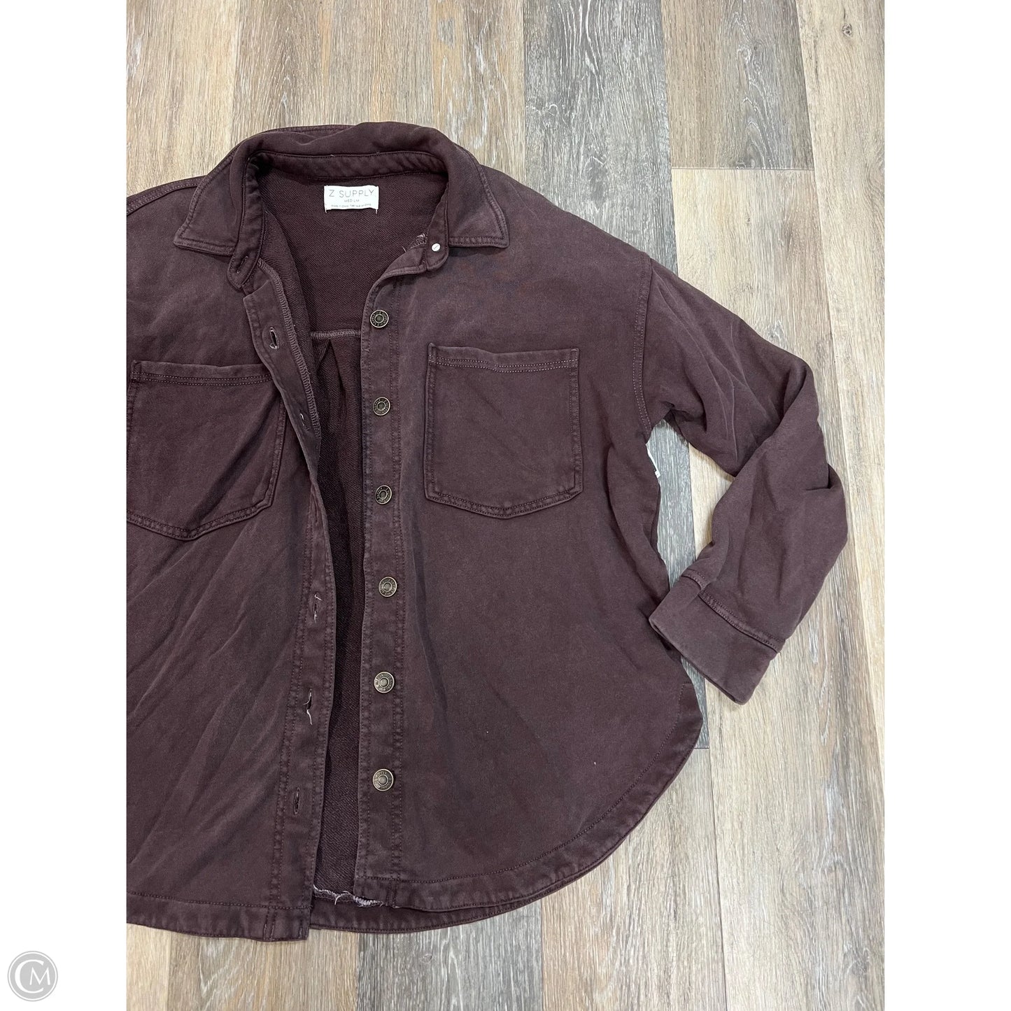Jacket Shirt By Z Supply In Maroon, Size: M