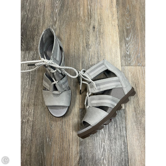 Sandals Heels Wedge By Sorel In Grey, Size: 7
