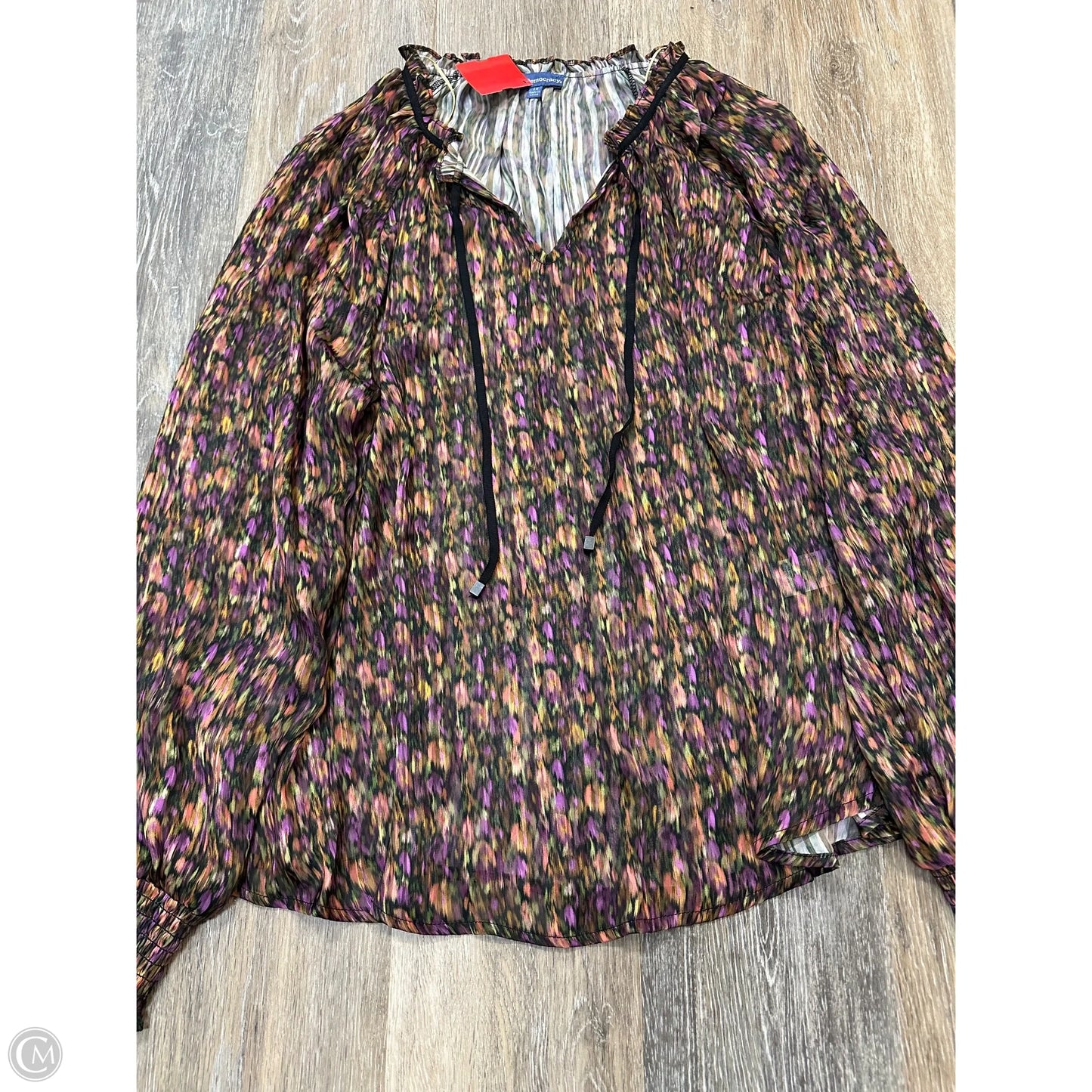 Blouse Long Sleeve By Democracy In Multi-colored, Size: 1x