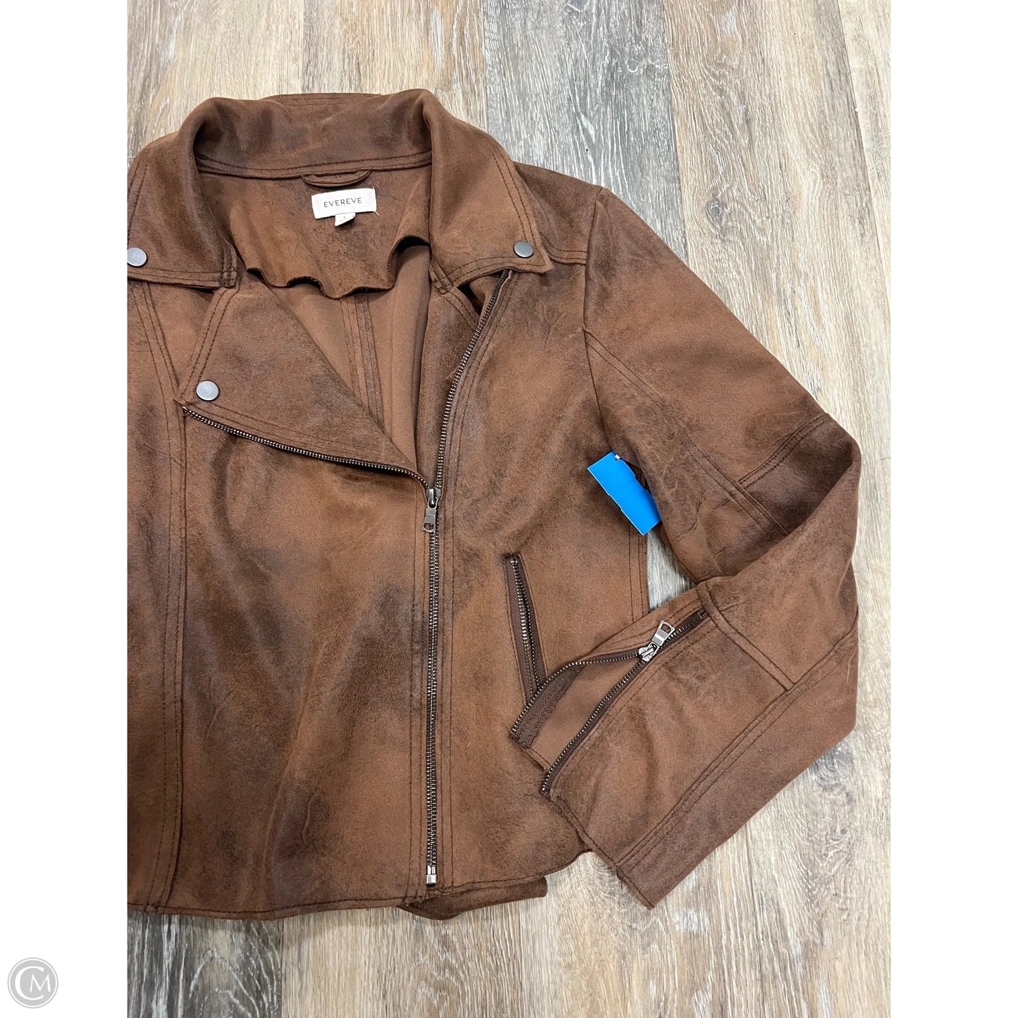 Jacket Moto By Evereve In Brown, Size: L