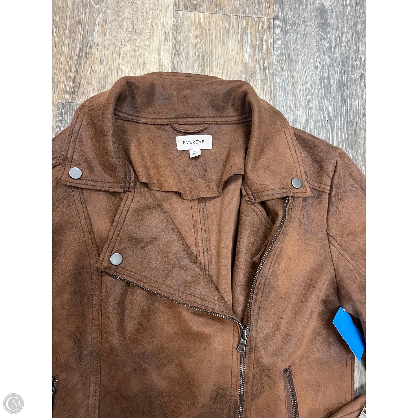 Jacket Moto By Evereve In Brown, Size: L