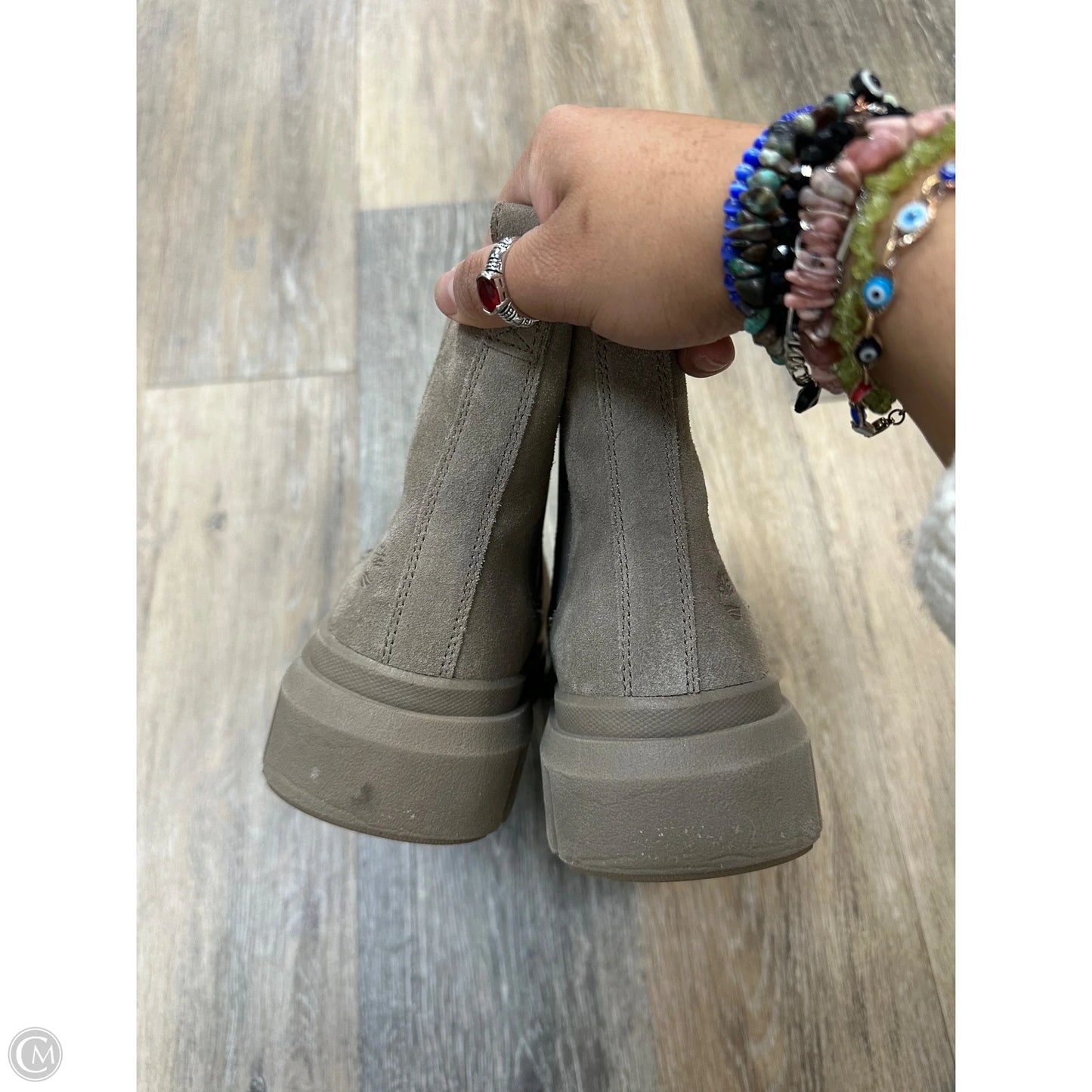 Boots Ankle Heels By Timberland In Grey, Size: 8