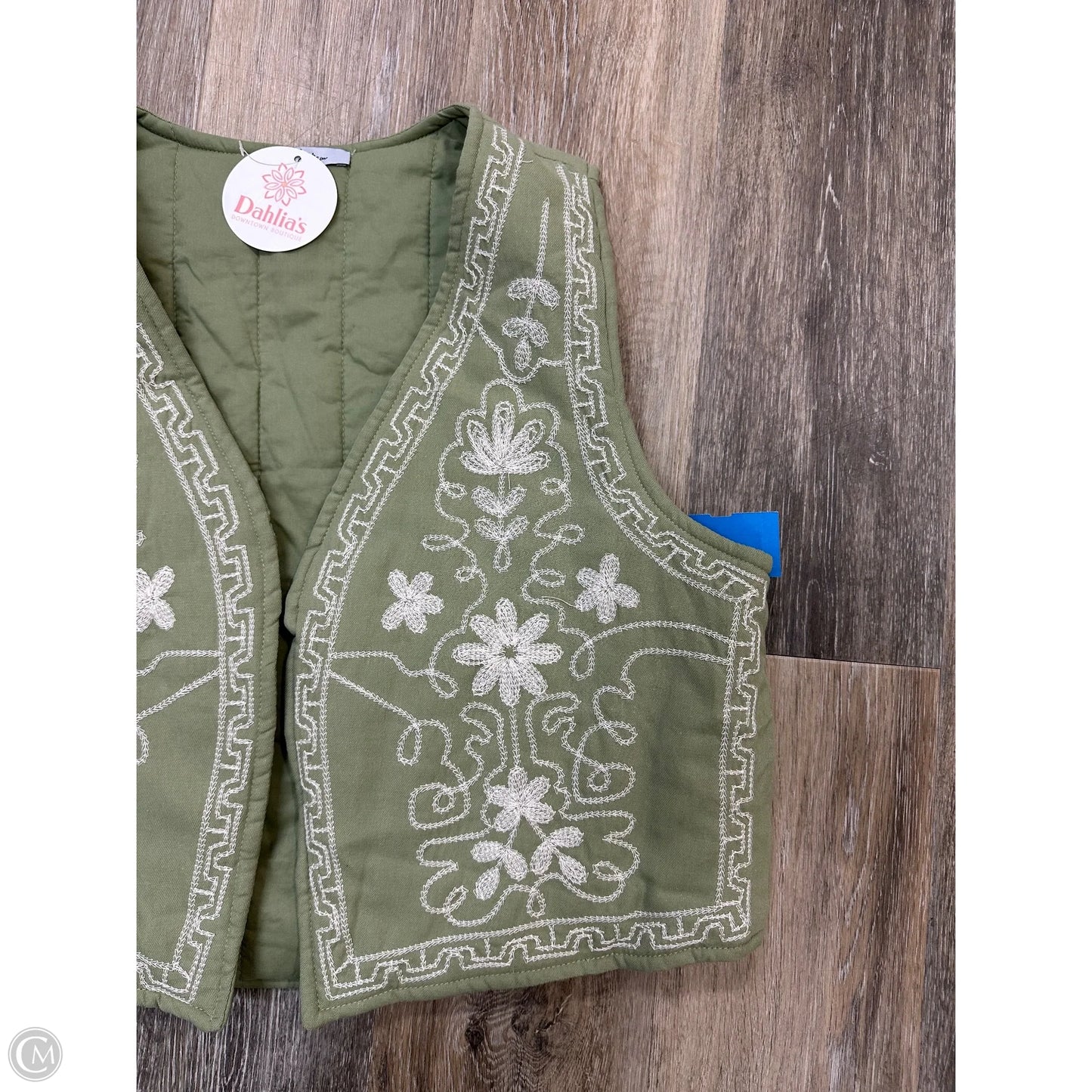 Vest Puffer & Quilted By Polygram In Green, Size: L
