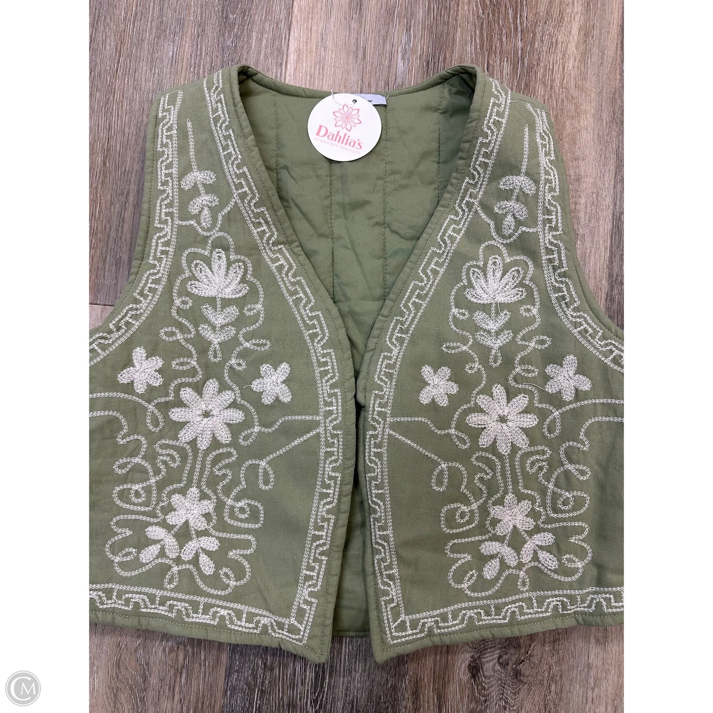 Vest Puffer & Quilted By Polygram In Green, Size: L