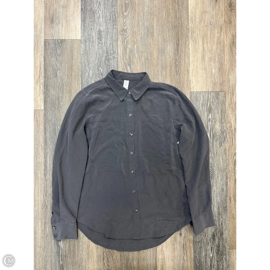 Blouse Long Sleeve By Spanx In Grey, Size: M