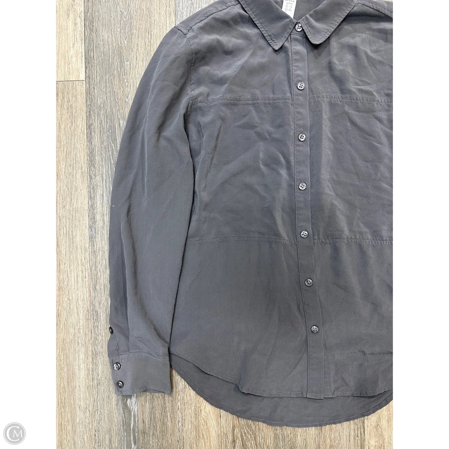 Blouse Long Sleeve By Spanx In Grey, Size: M