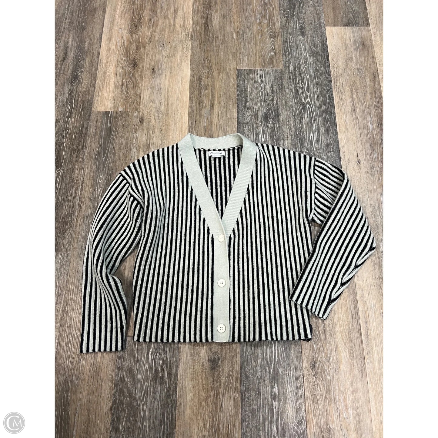 Sweater Cardigan By URBAN REVIVO In Striped Pattern, Size: M