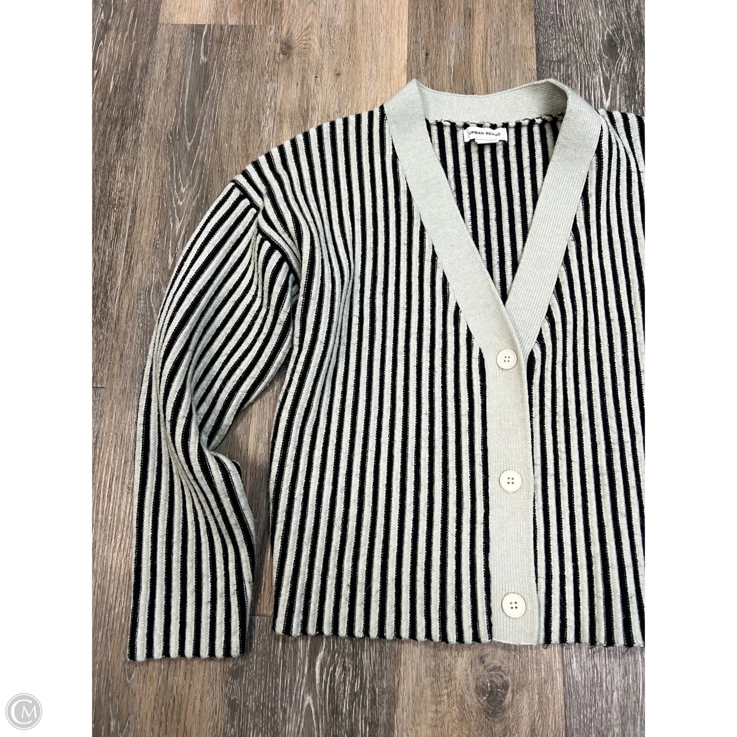 Sweater Cardigan By URBAN REVIVO In Striped Pattern, Size: M