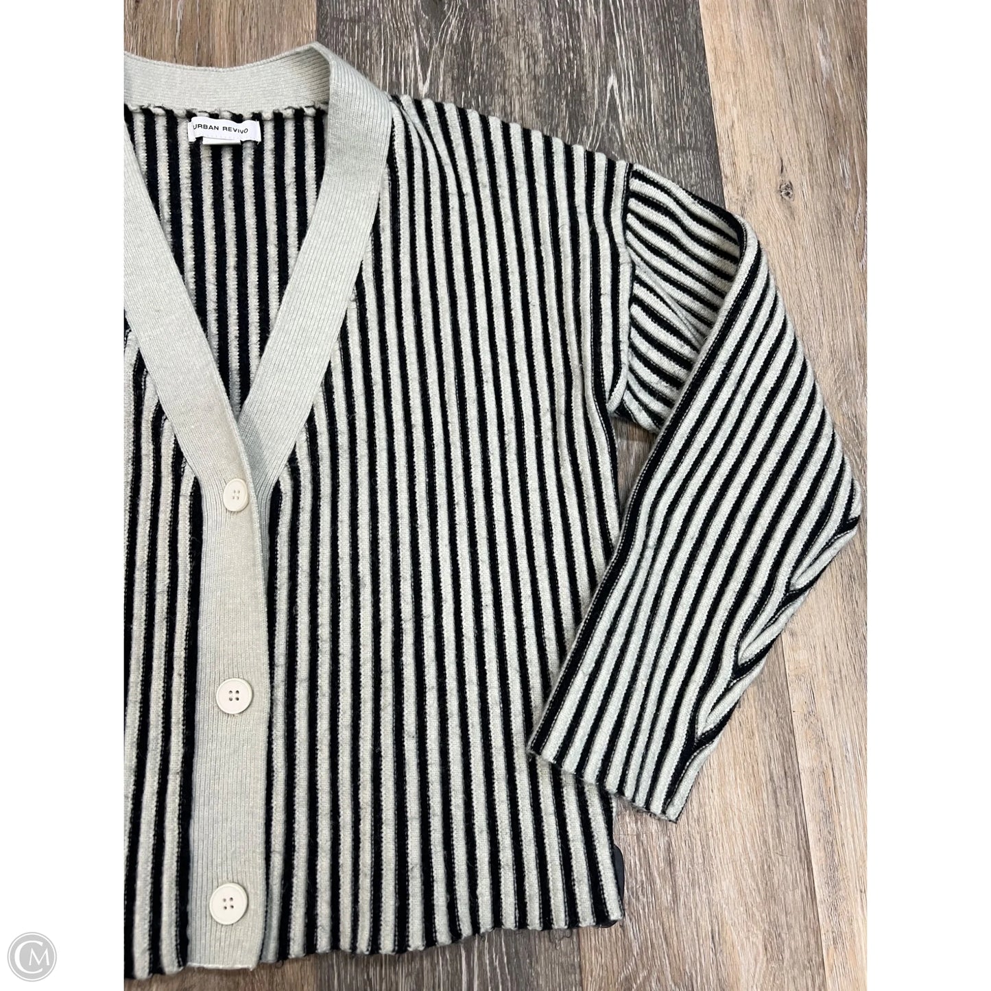 Sweater Cardigan By URBAN REVIVO In Striped Pattern, Size: M