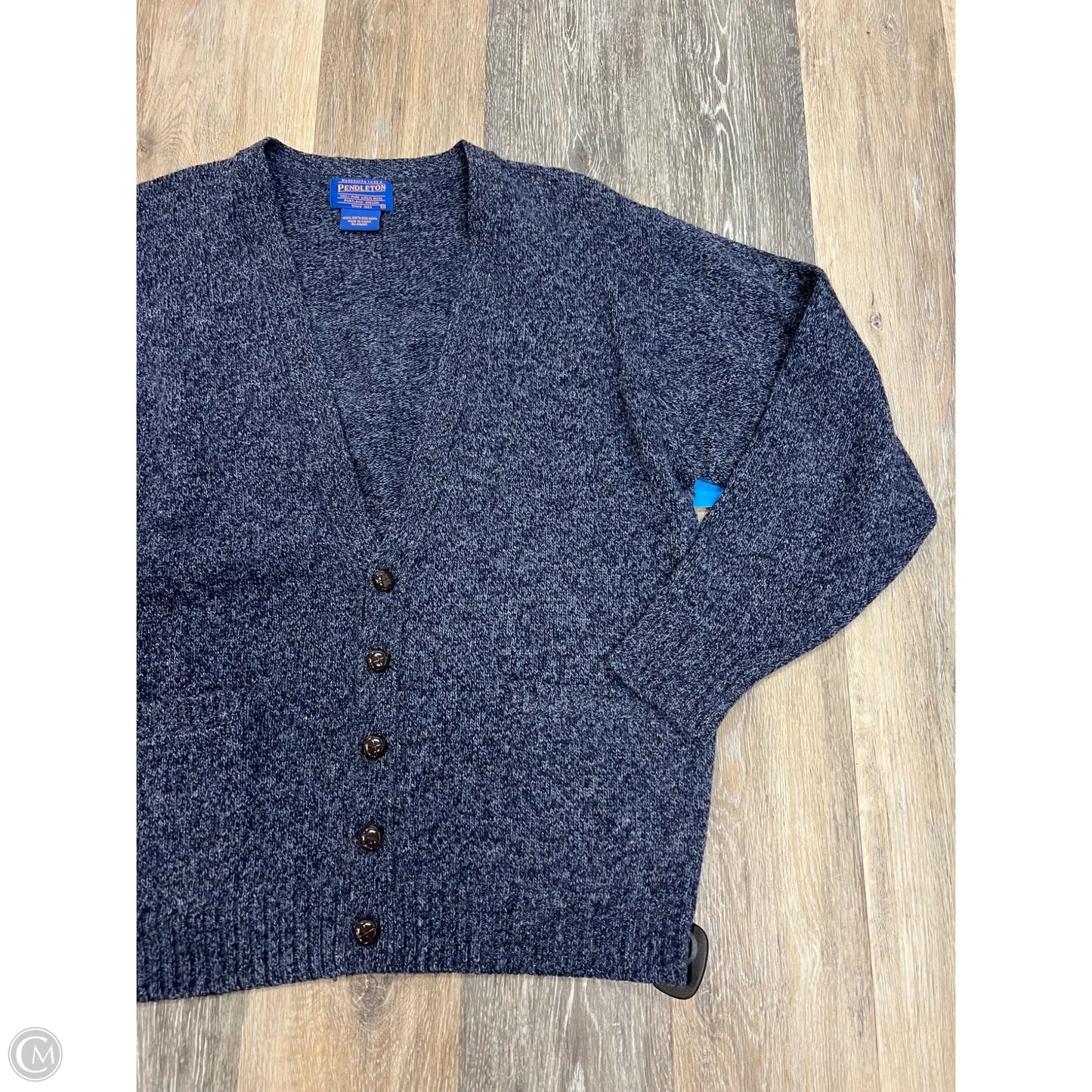 Sweater Cardigan By Pendleton In Blue, Size: S