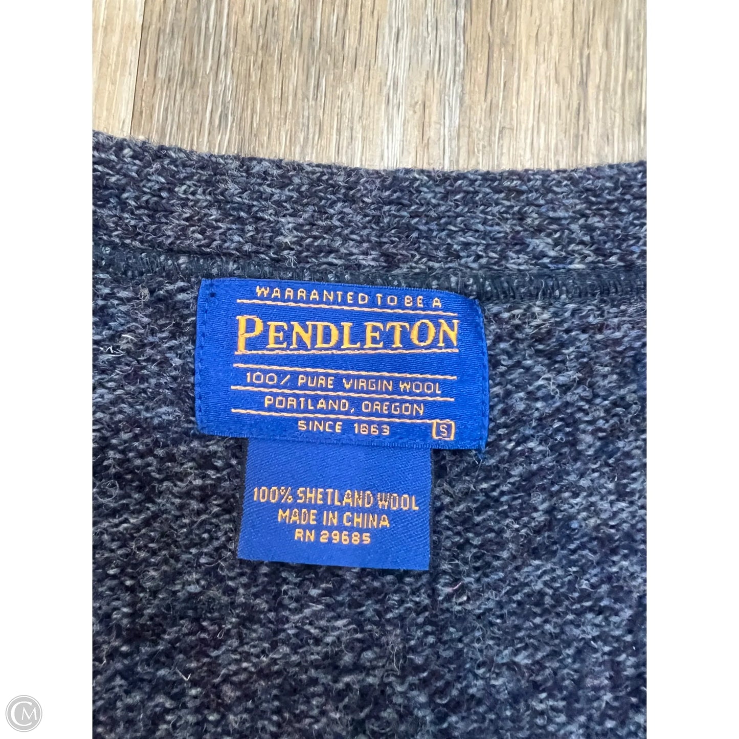 Sweater Cardigan By Pendleton In Blue, Size: S