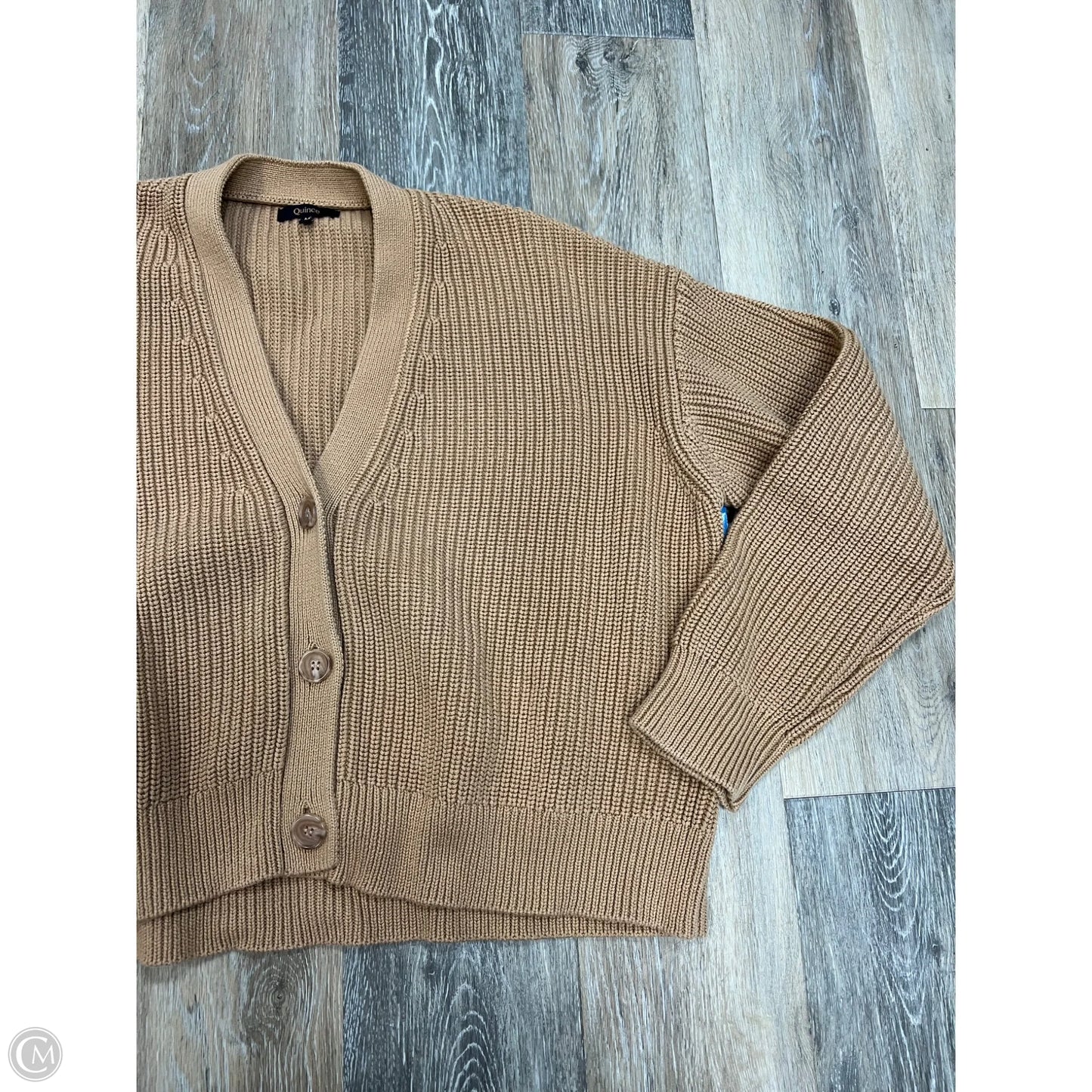 Sweater Cardigan By Quince In Tan, Size: M