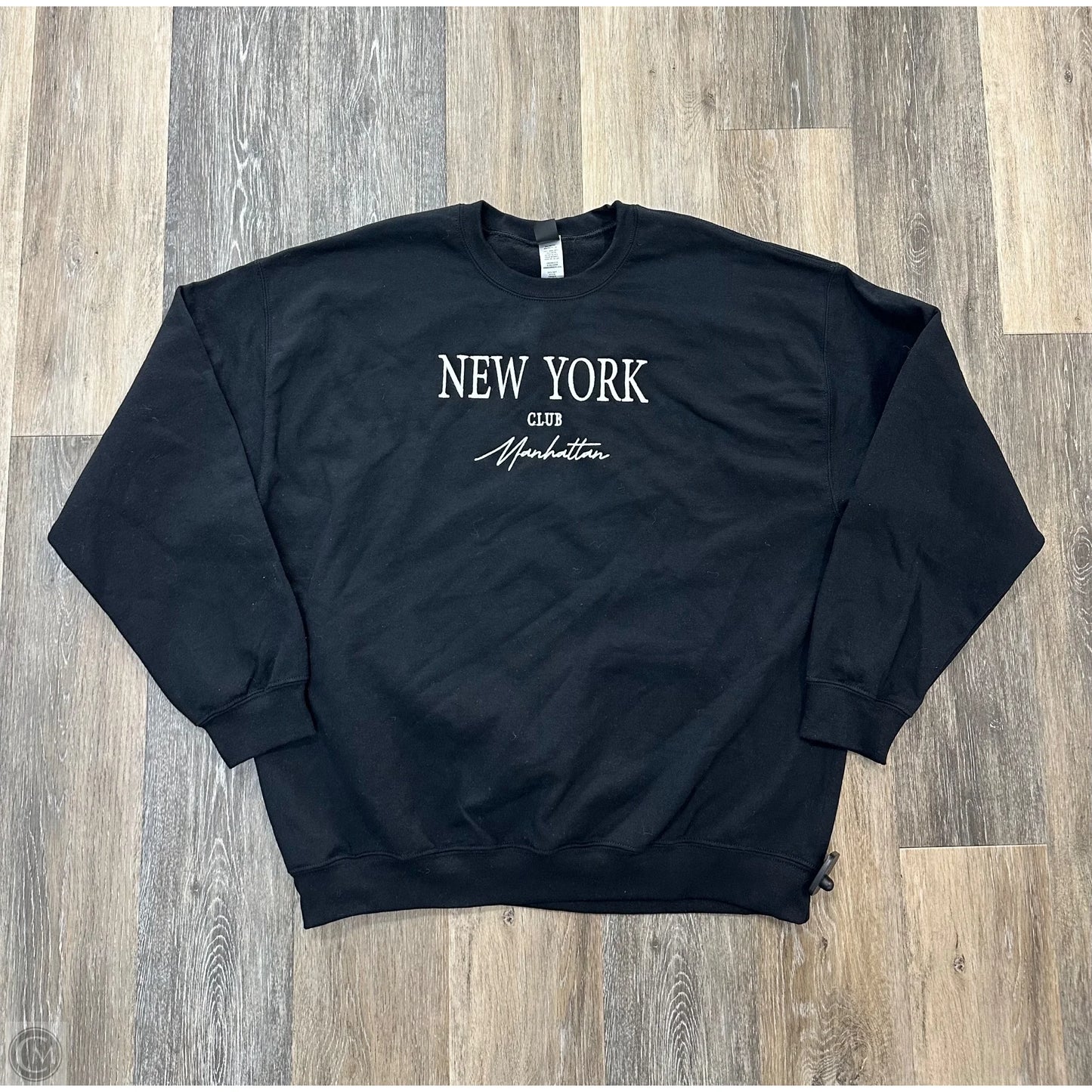 Sweatshirt Crewneck By Sweet Claire In Black, Size: L