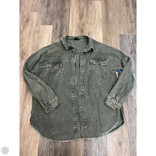Jacket Shirt By Heyson In Green, Size: 1x