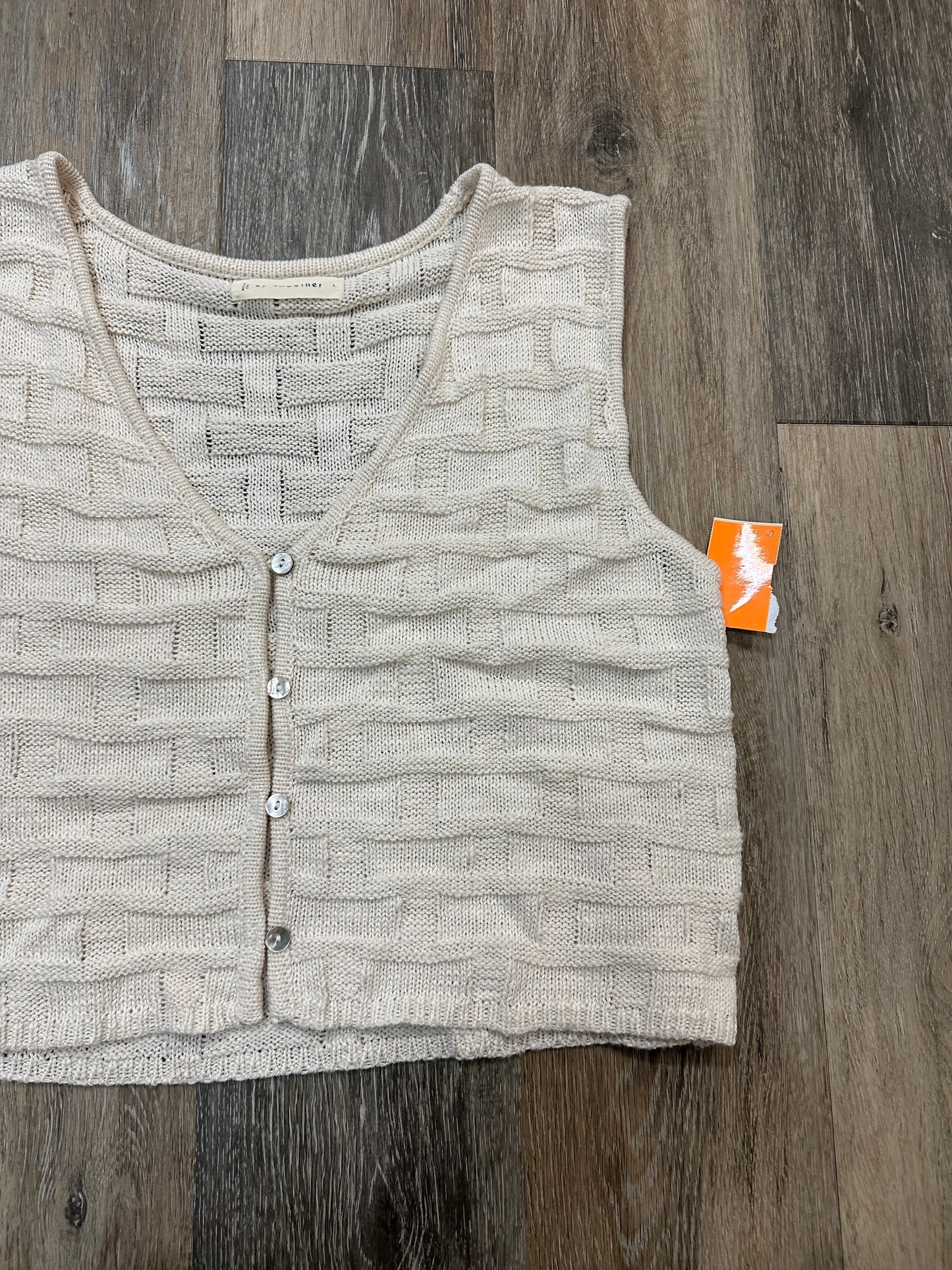 Vest Sweater By By Together In Cream, Size: L