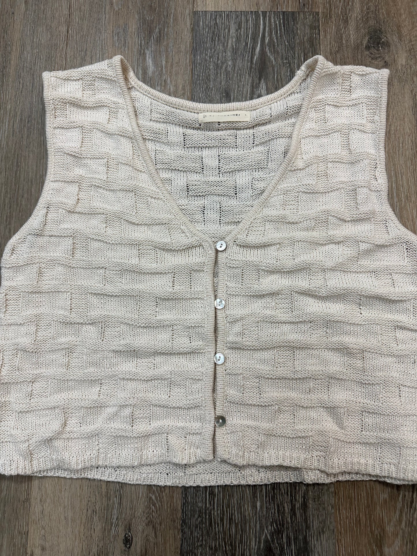 Vest Sweater By By Together In Cream, Size: L