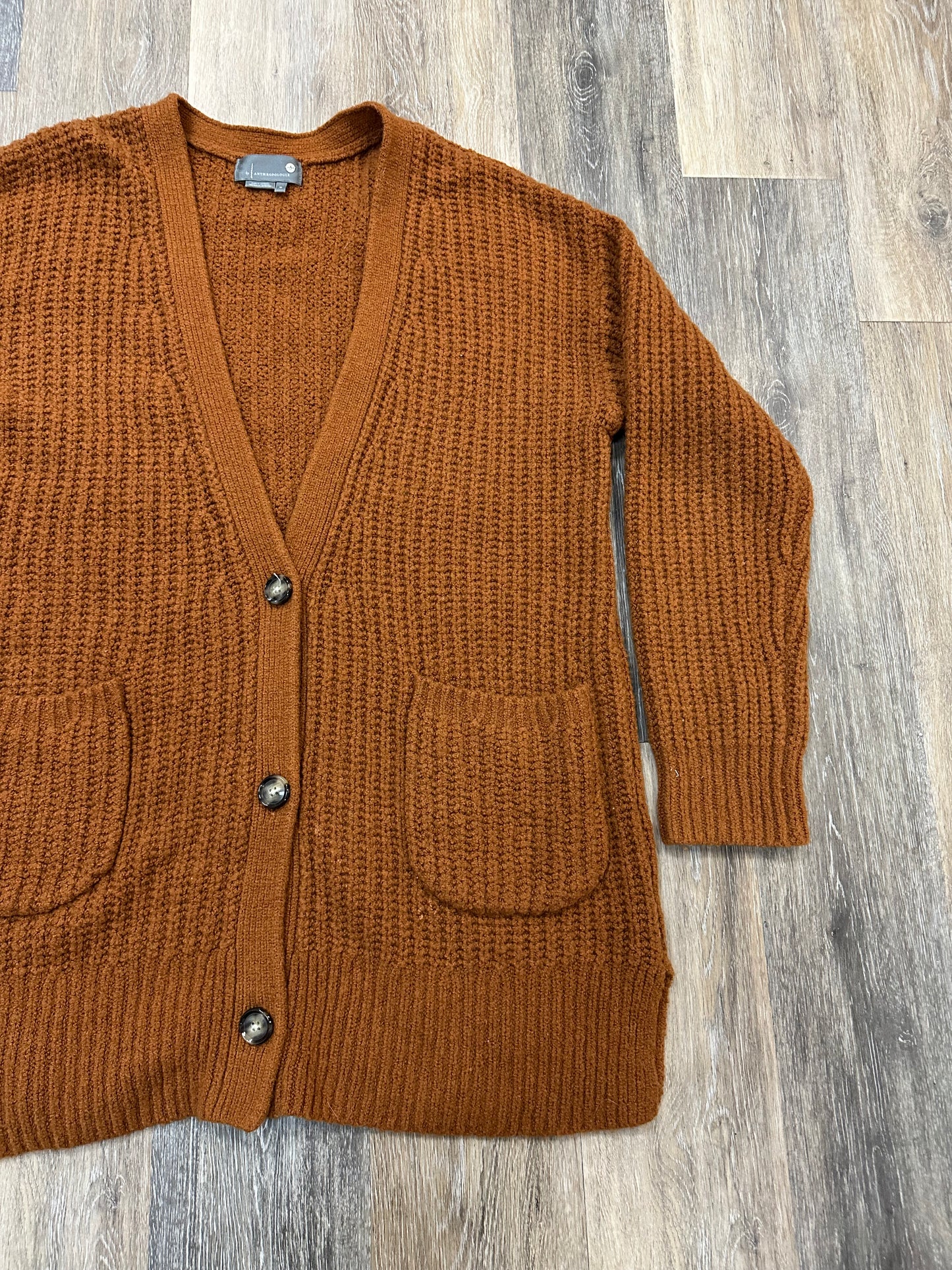 Sweater Cardigan By Anthropologie In Orange, Size: M