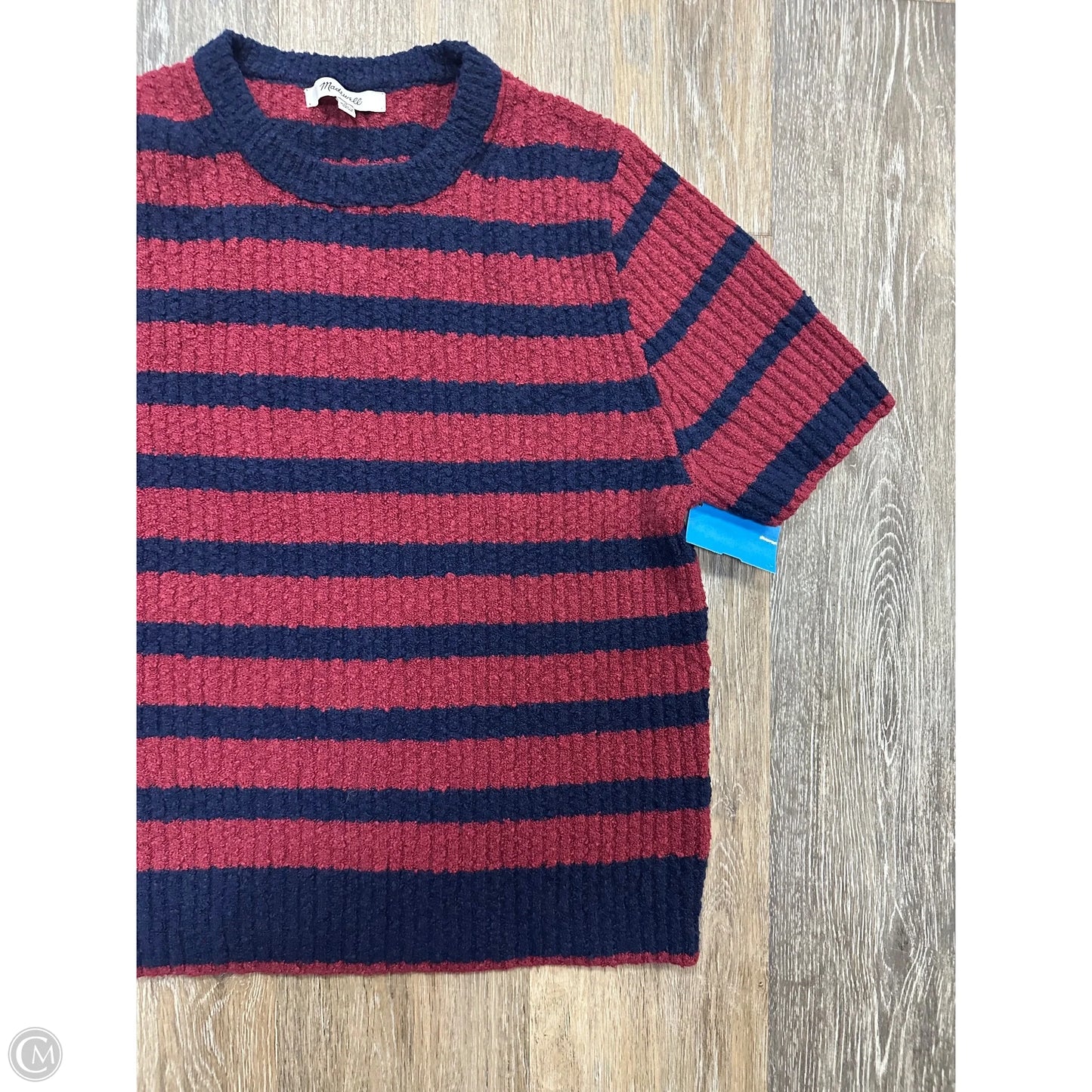 Sweater Short Sleeve By Madewell In Striped Pattern, Size: M