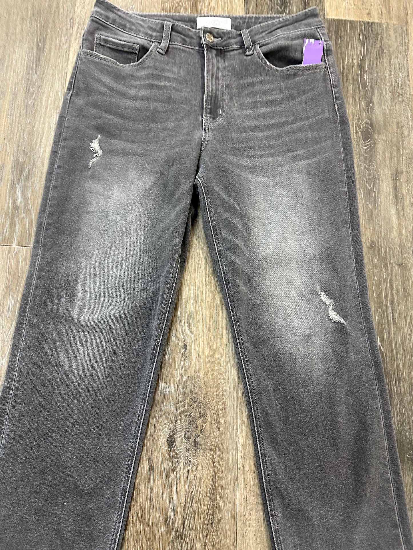 Jeans Straight By Vervet In Grey Denim, Size: 10