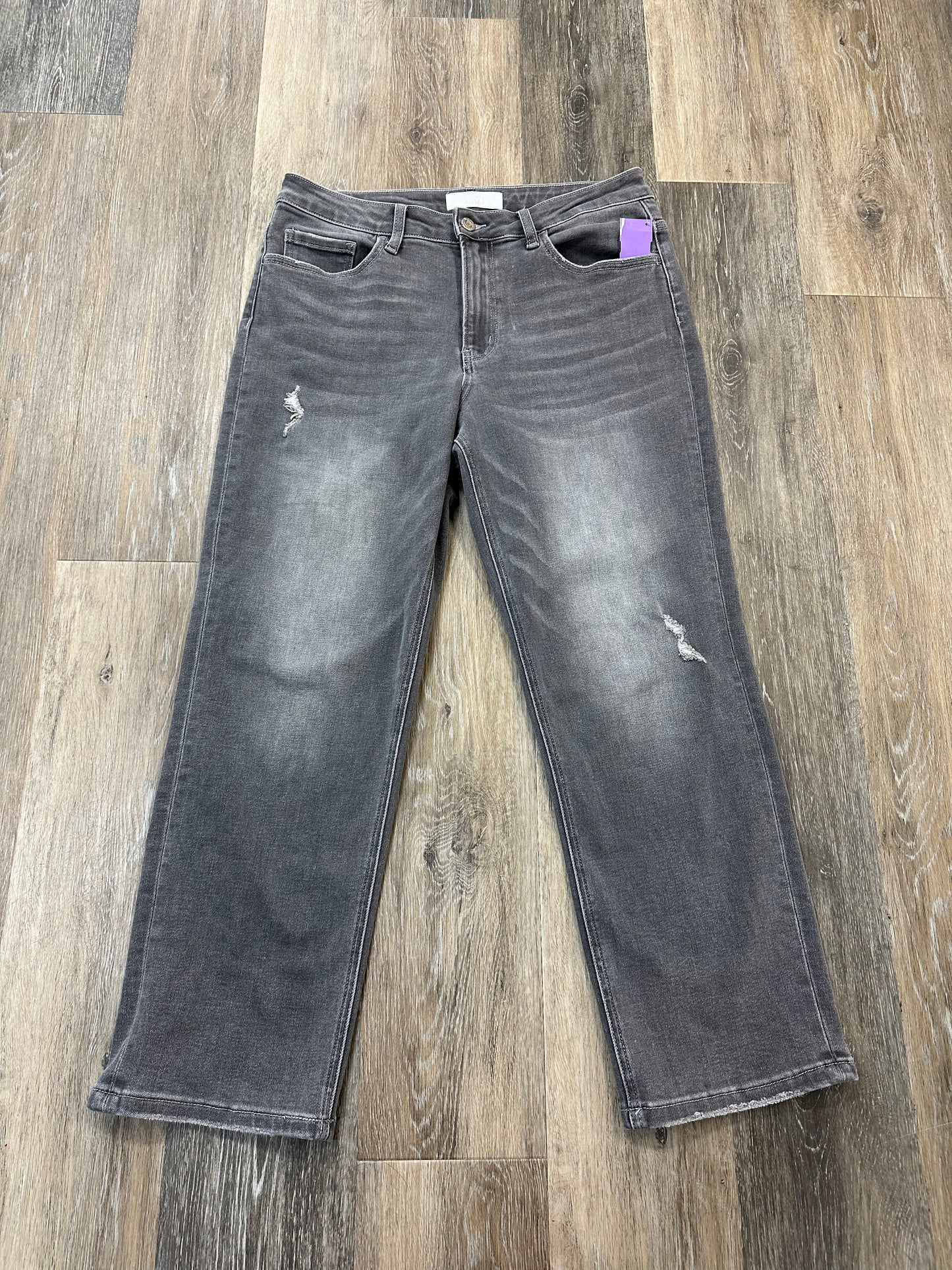 Jeans Straight By Vervet In Grey Denim, Size: 10