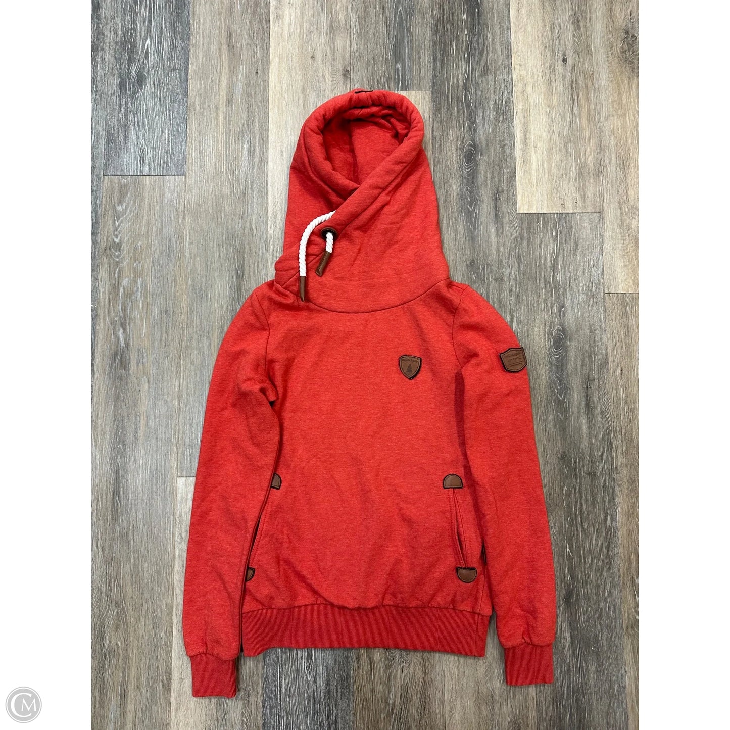 Athletic Sweatshirt Hoodie By Wanakome In Orange, Size: M
