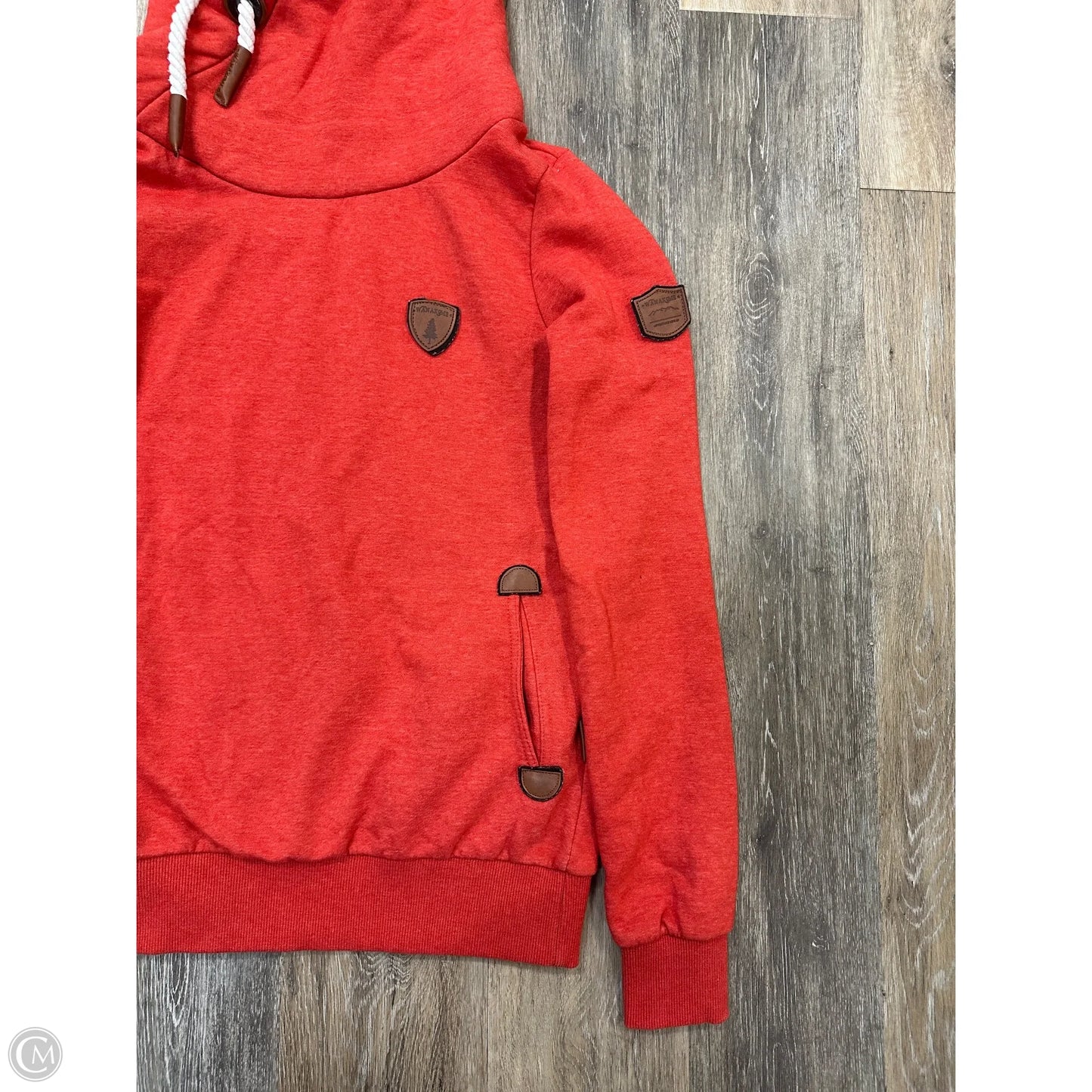 Athletic Sweatshirt Hoodie By Wanakome In Orange, Size: M