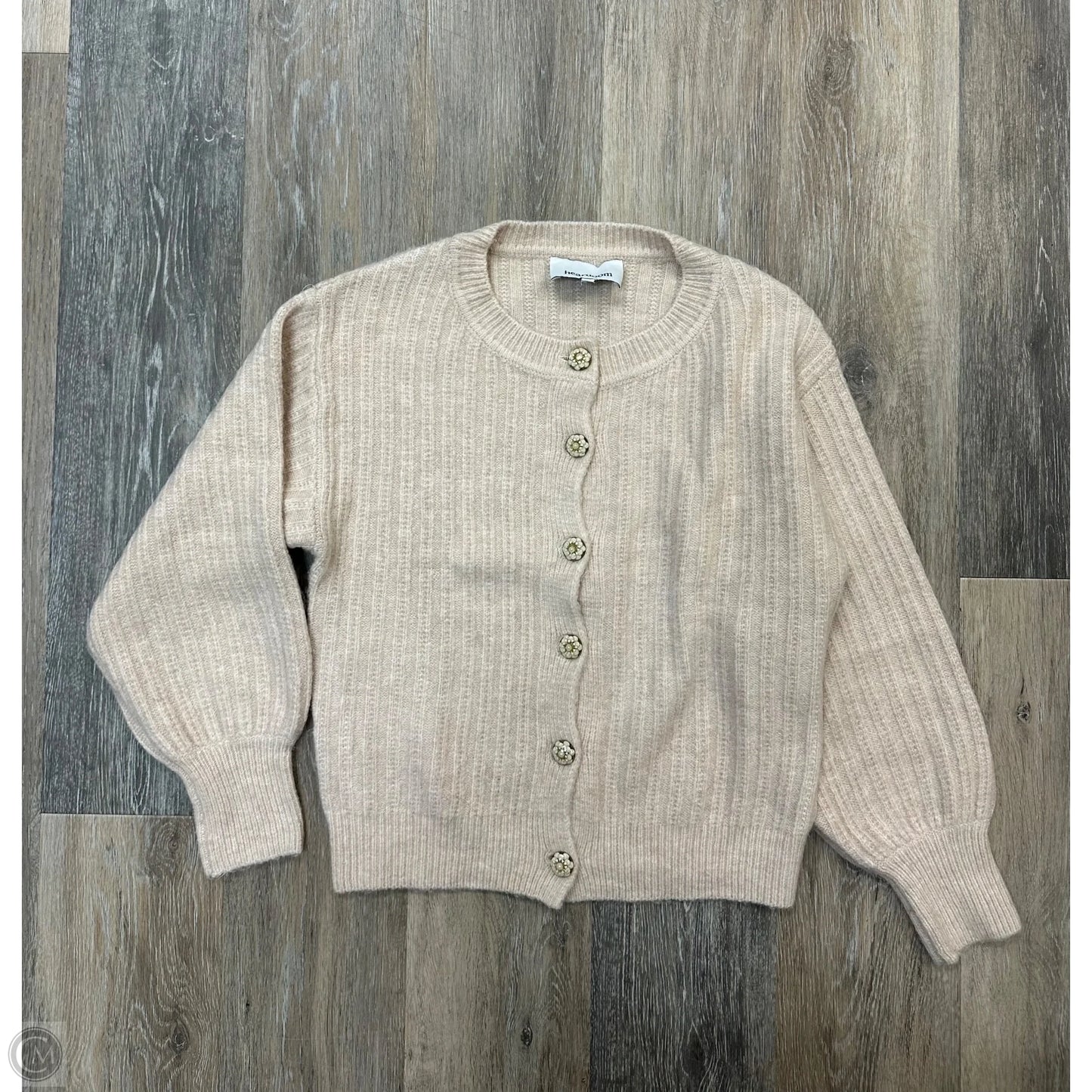 Sweater Cardigan By Heartloom In Tan, Size: S