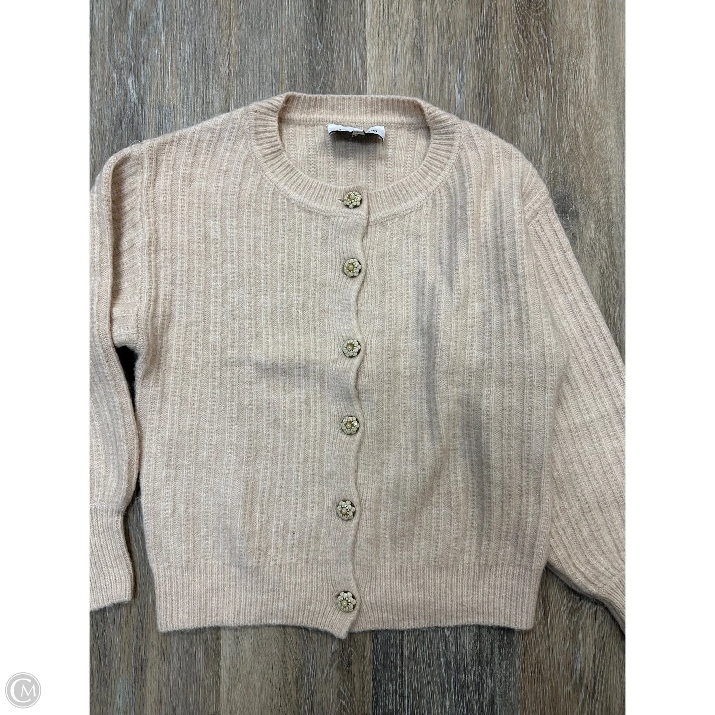 Sweater Cardigan By Heartloom In Tan, Size: S