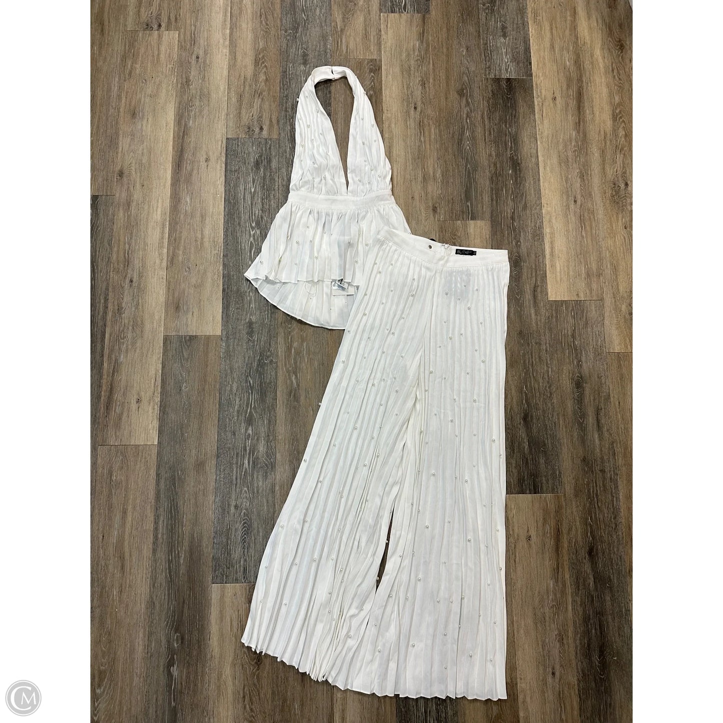 Pants Set 2pc By Blithela In White, Size: L