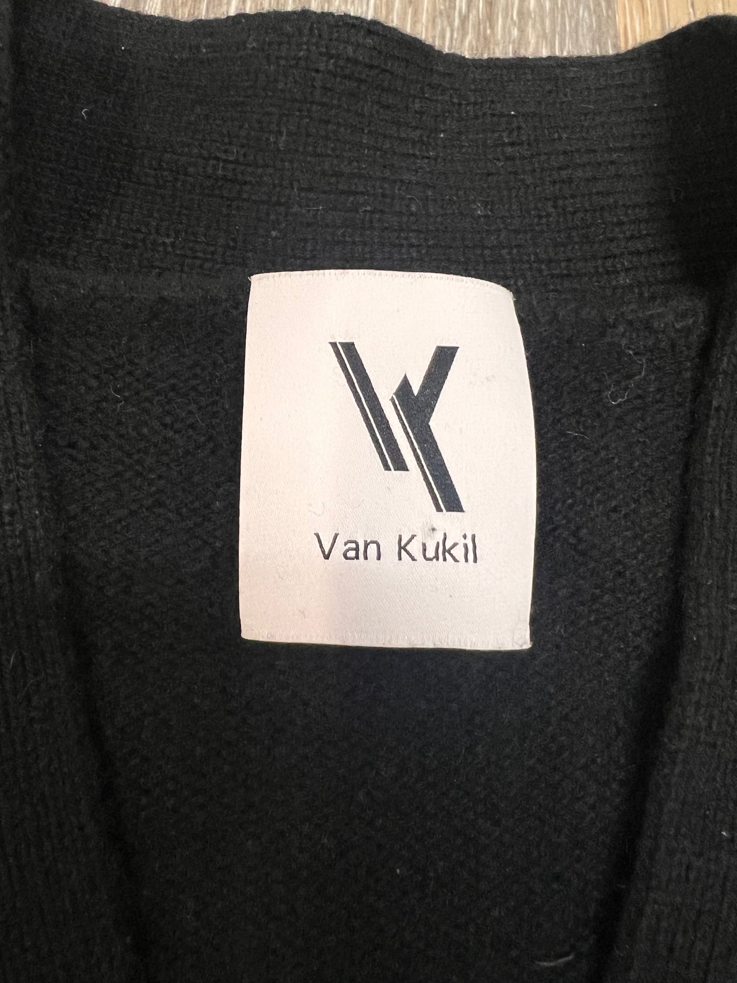 Sweater Cardigan Cashmere By Van Kukil In Black, Size: S