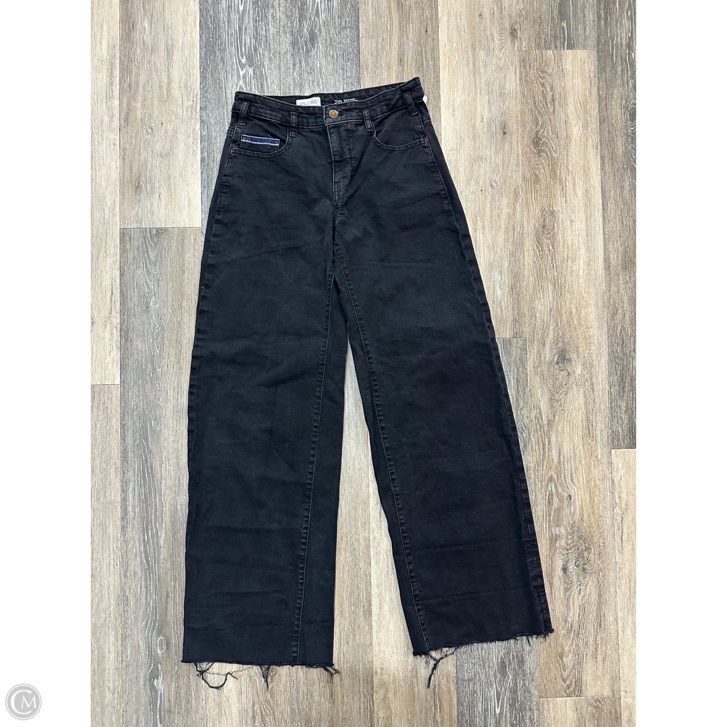 Jeans Wide Leg By Pilcro In Black Denim, Size: 2/26