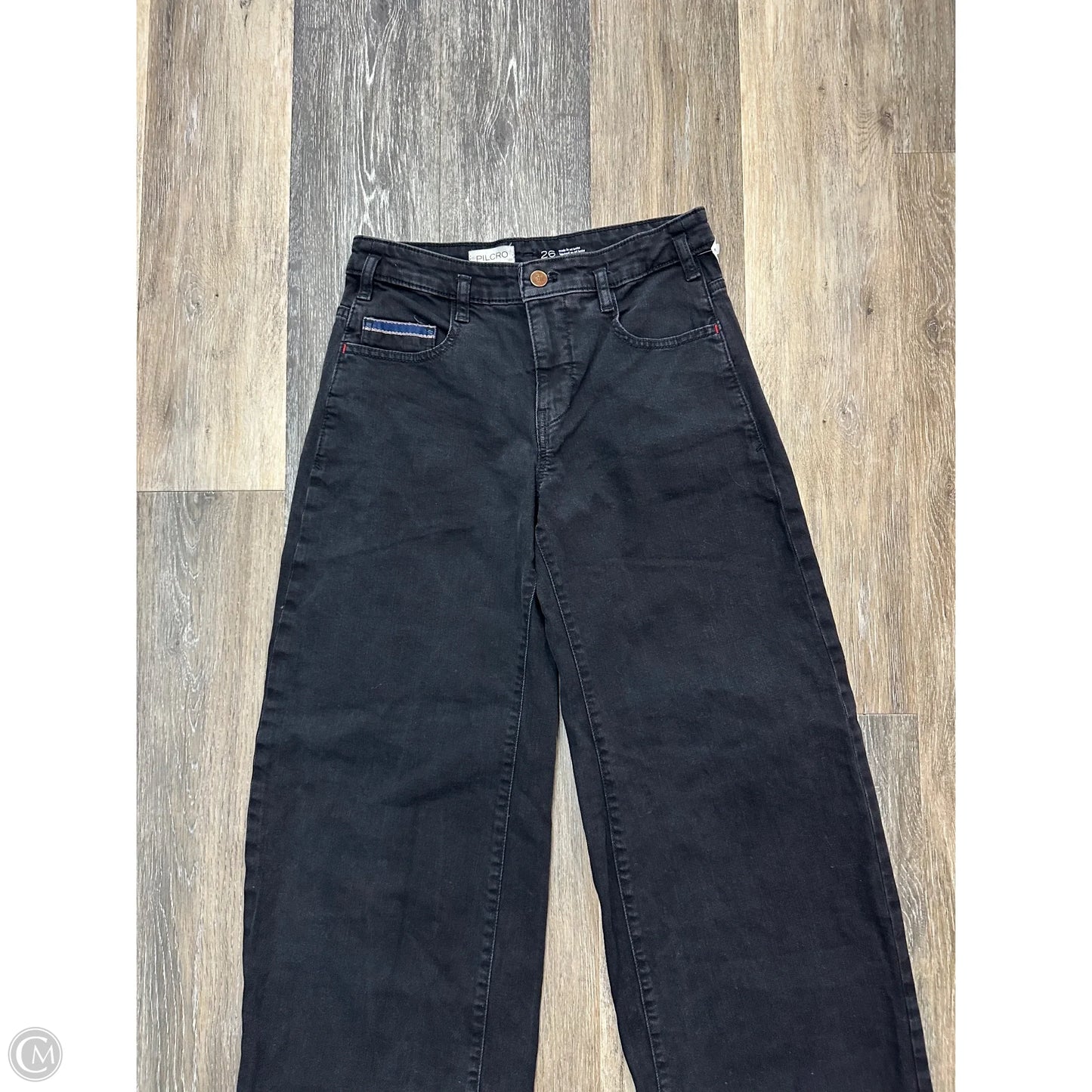Jeans Wide Leg By Pilcro In Black Denim, Size: 2/26