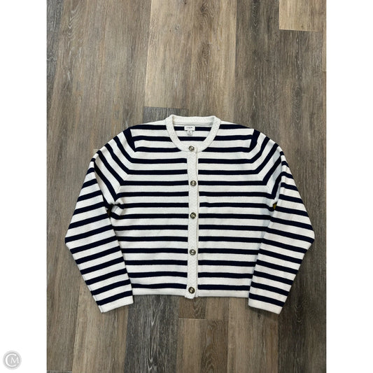 Sweater Cardigan By J. Crew In Striped Pattern, Size: Xl