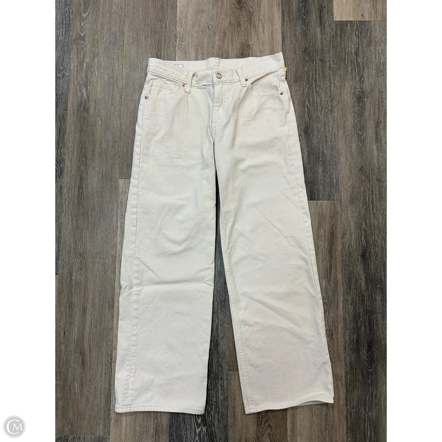 Jeans Straight By Gap In Cream, Size: 2