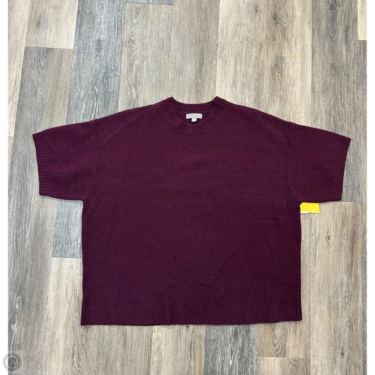 Sweater Short Sleeve By J. Crew In Maroon, Size: L