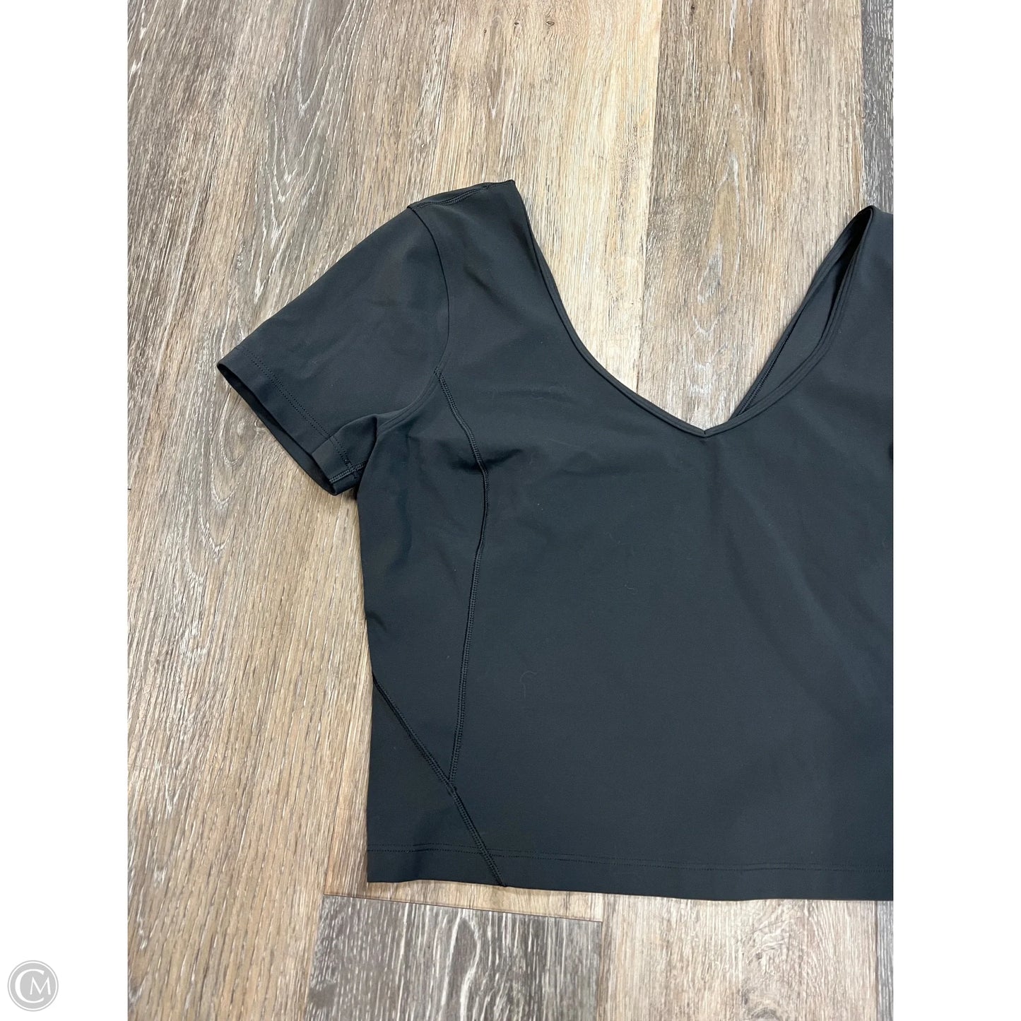 Athletic Top Short Sleeve By Lululemon In Grey, Size: M