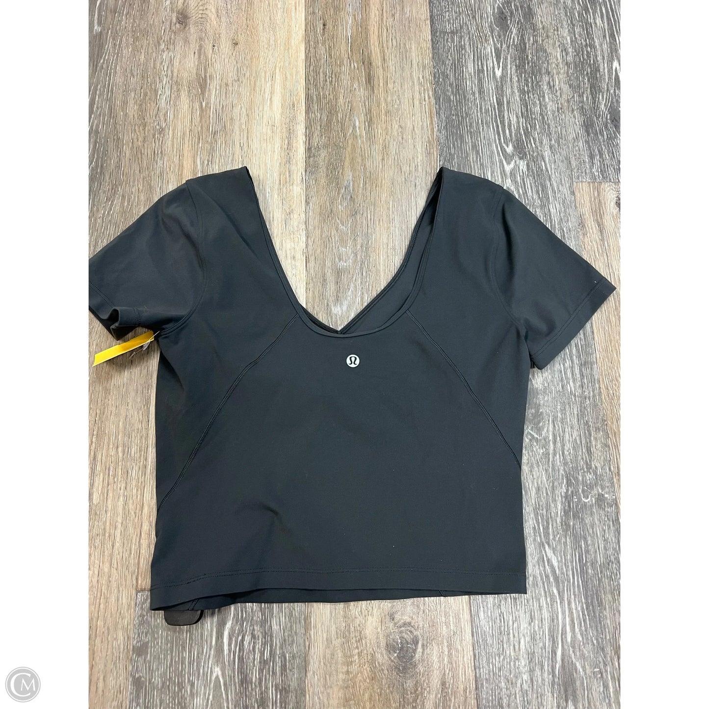 Athletic Top Short Sleeve By Lululemon In Grey, Size: M