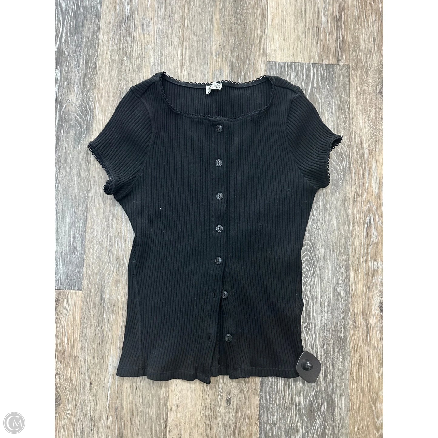 Blouse Short Sleeve By Free People In Black, Size: M