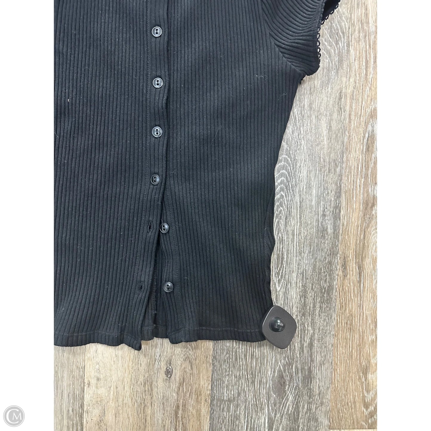 Blouse Short Sleeve By Free People In Black, Size: M