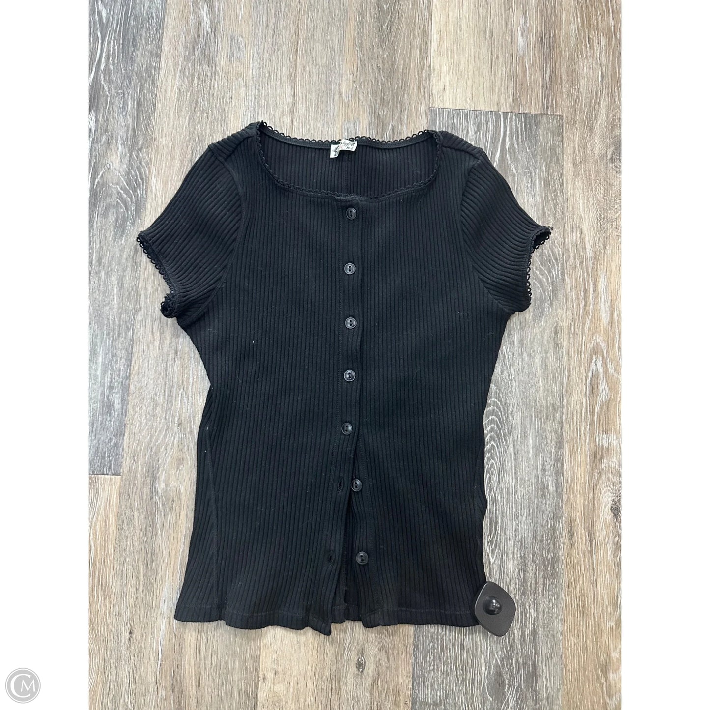Blouse Short Sleeve By Free People In Black, Size: M