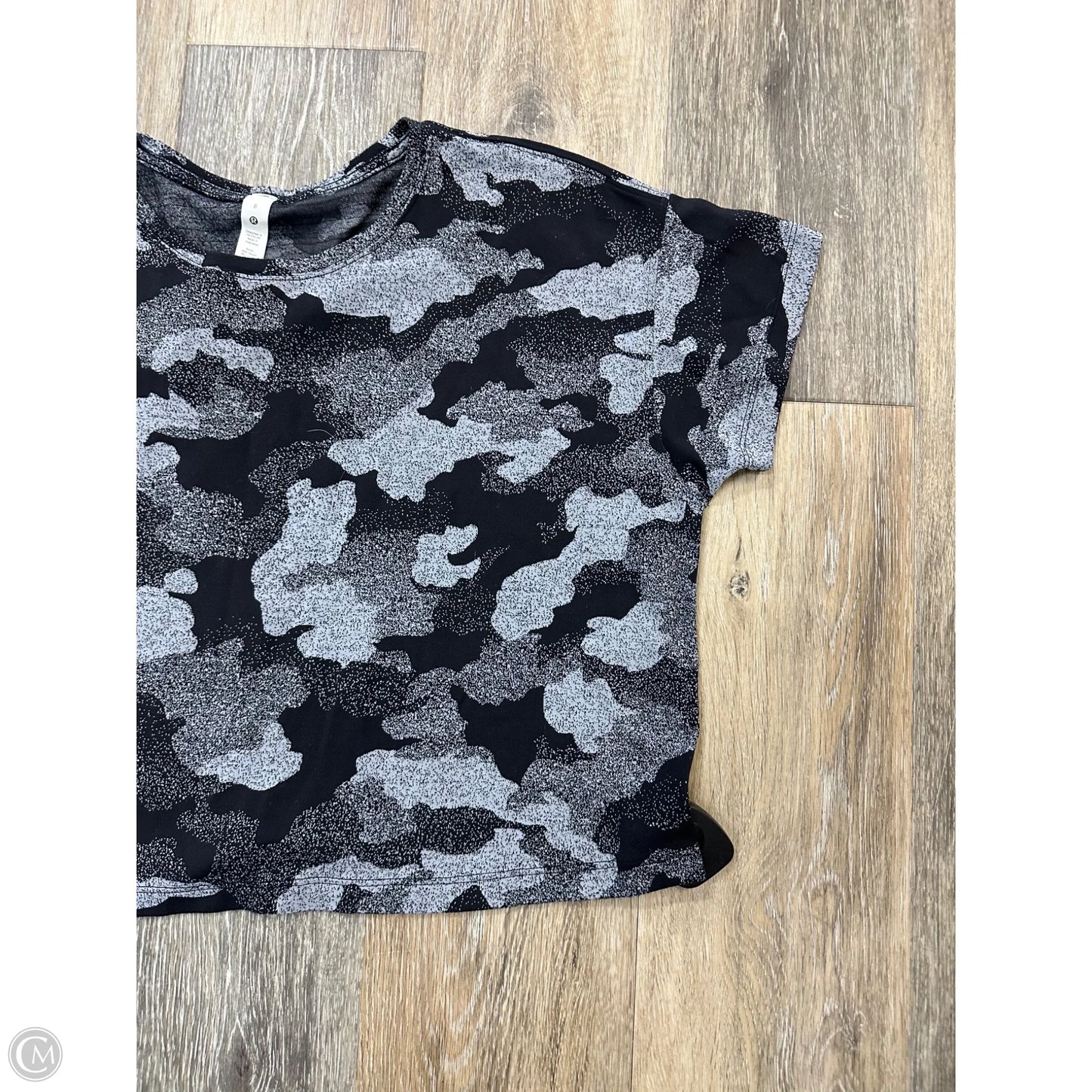 Athletic Top Short Sleeve By Lululemon In Black, Size: 8