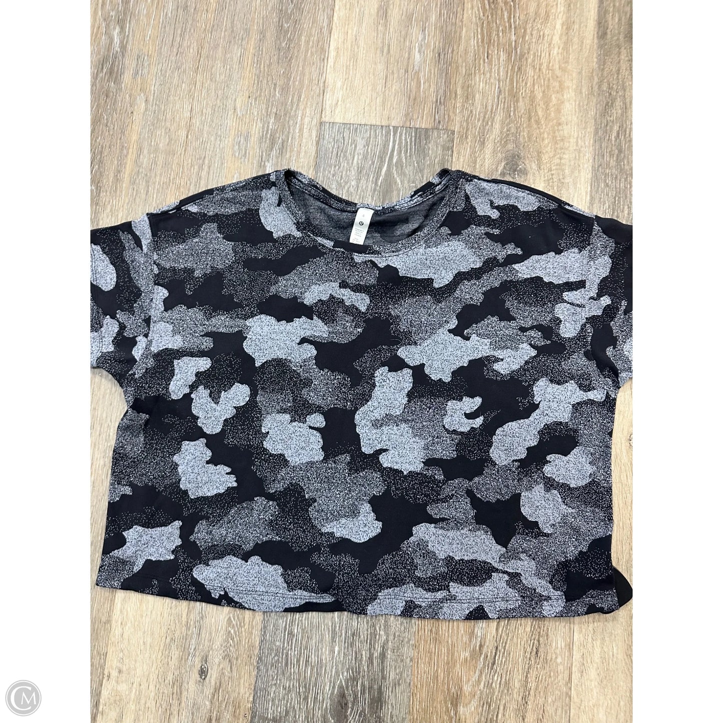 Athletic Top Short Sleeve By Lululemon In Black, Size: 8