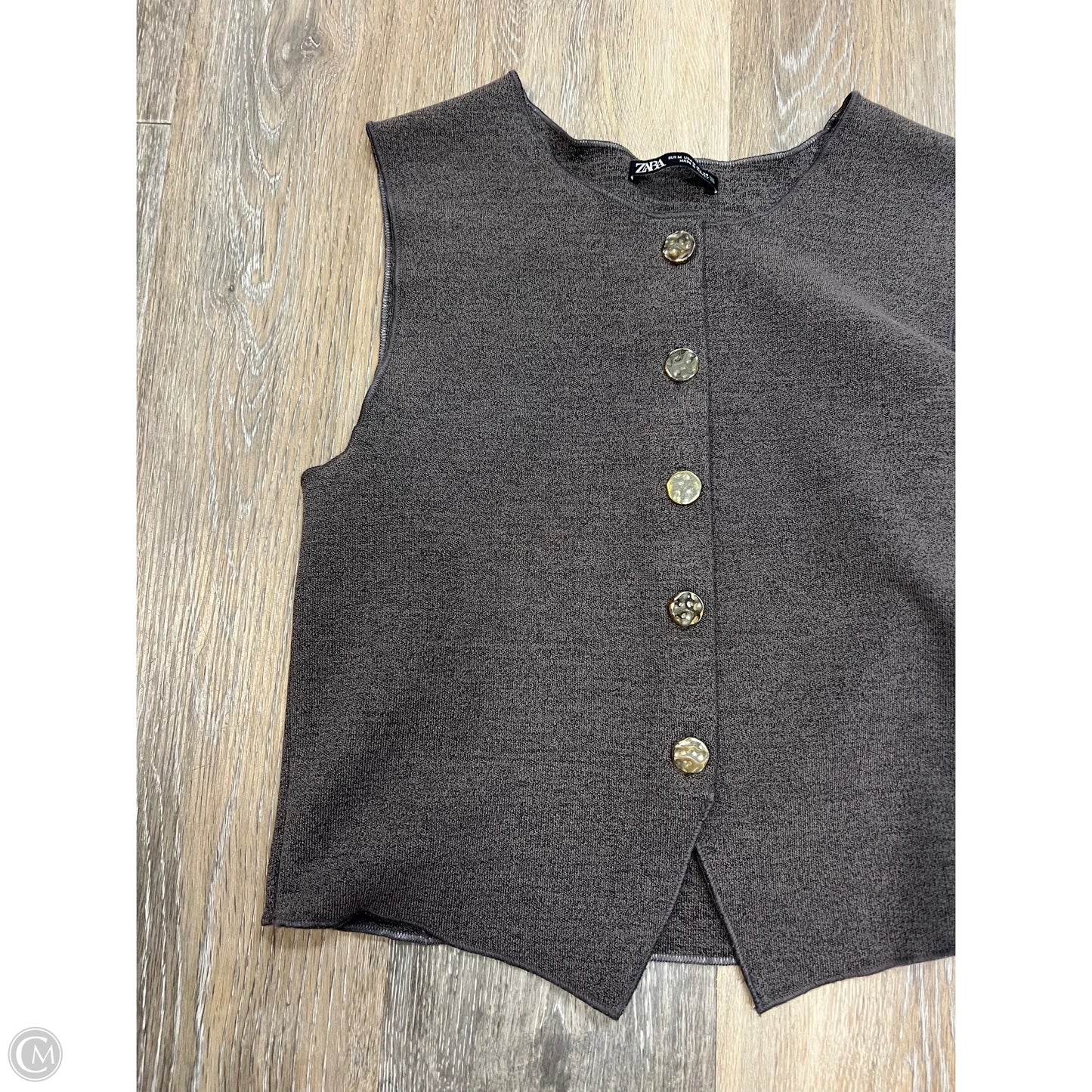 Top Sleeveless By Zara In Brown, Size: M