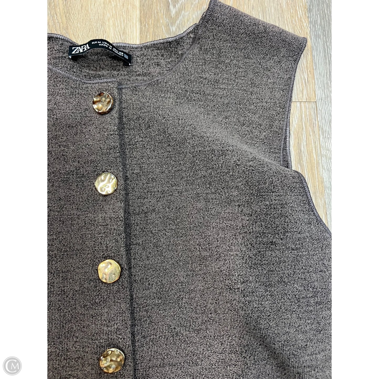 Top Sleeveless By Zara In Brown, Size: M