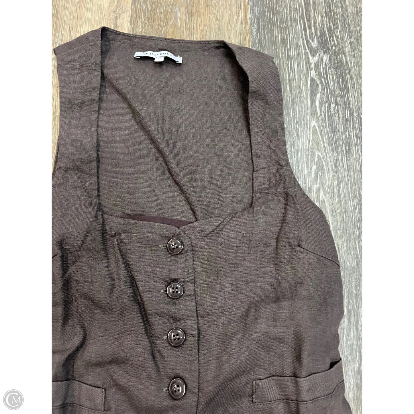 Top Sleeveless By Olivaceous In Brown, Size: S