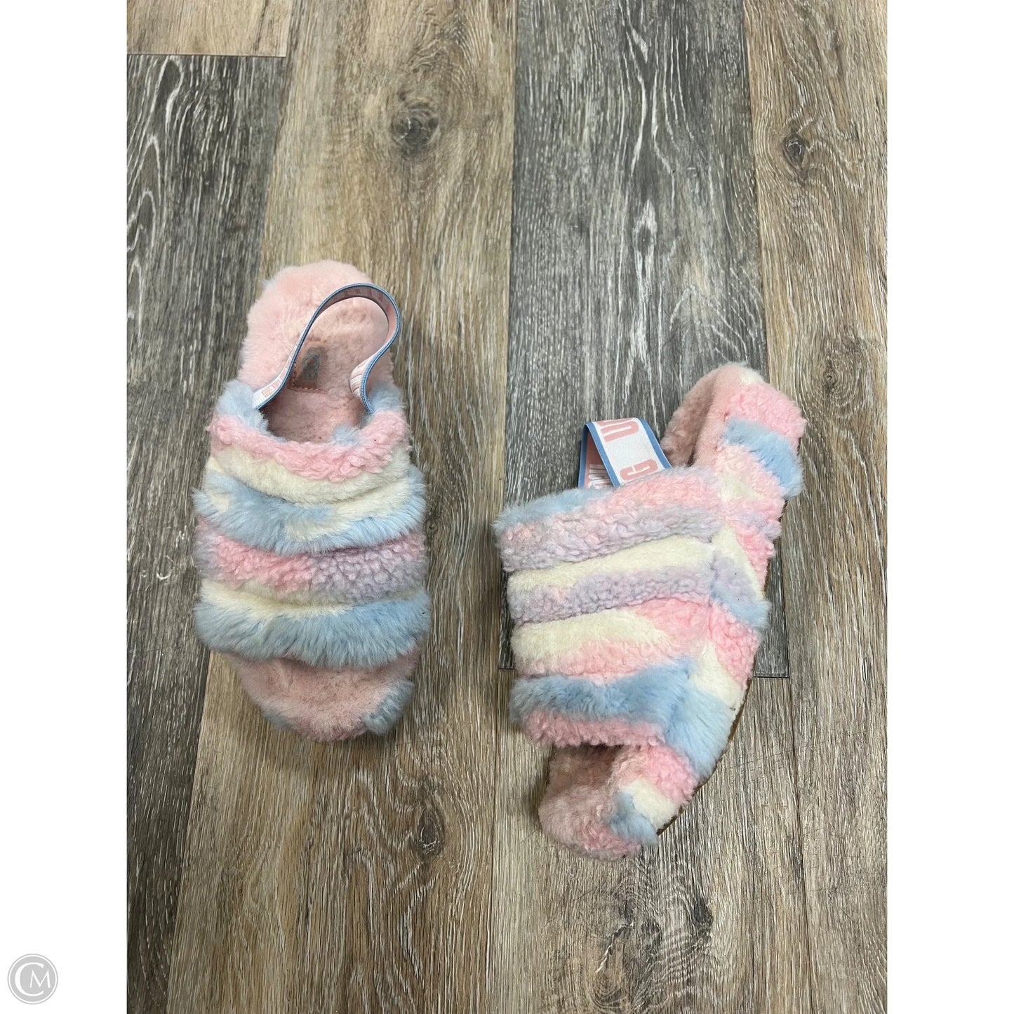 Slippers Designer By Ugg In Rainbow Print, Size: 6